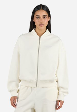 YANA OVERSIZED JACKET - Športna jopa s kapuco na zadrgo - washed unbleached white gum