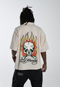 Ed Hardy FLAMES CAMP  - Shirt - ecru