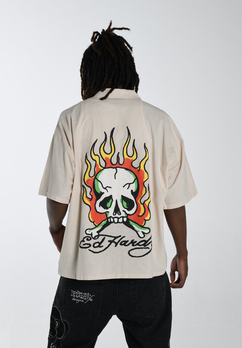 Ed Hardy FLAMES CAMP  - Shirt - ecru