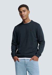NO EXCESS TIMELESS TWO TONE  - Strickpullover - dark blue