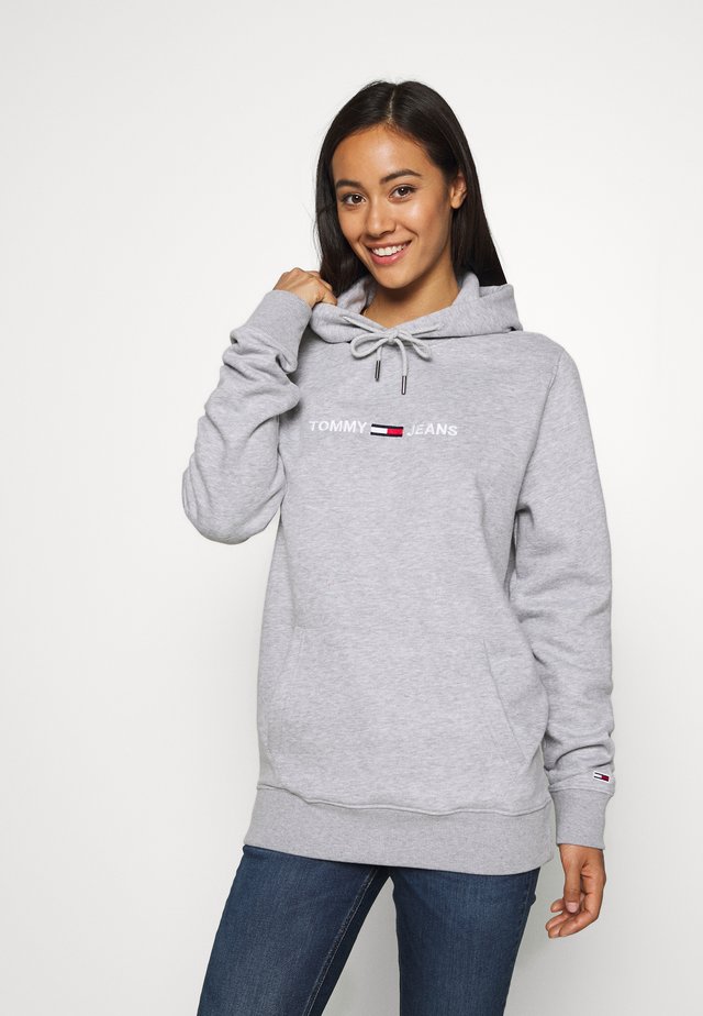 STRAIGHT LOGO HOODIE - Hoodie - light grey heather