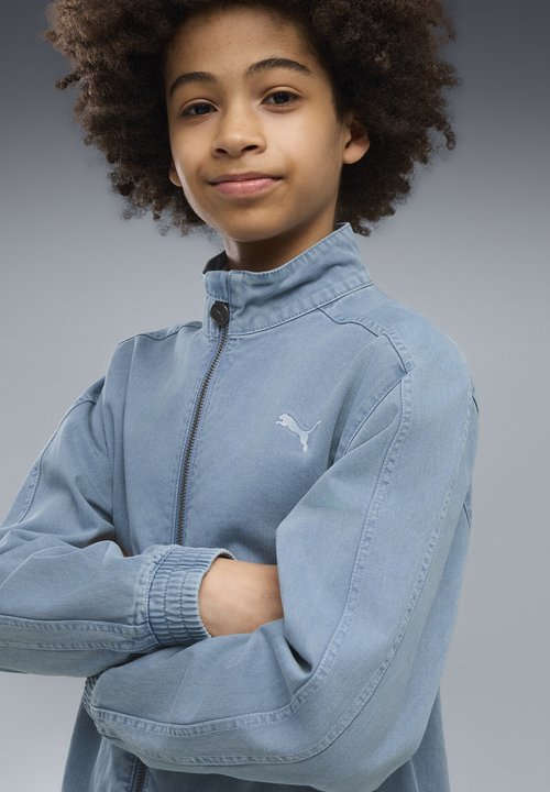 PUMA T7 RELAXED WASHED TWILL TRACK JACKET GIRL UNISEX - Training jacket - cool blue — photo 3