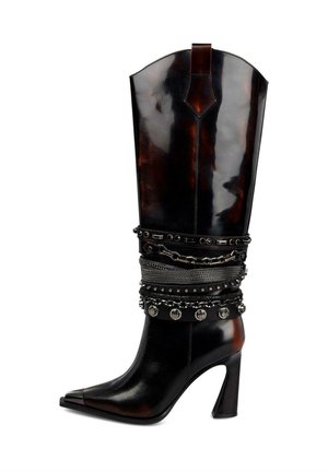 Botas de tacón - marrón jaspeado