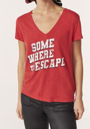 T-shirt med print - red