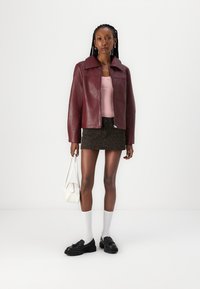 Selected Femme SLFBEA JACKET - Jachetă piele - zinfandel