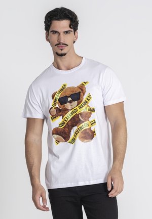 DANGER BEAR - Camiseta estampada - white