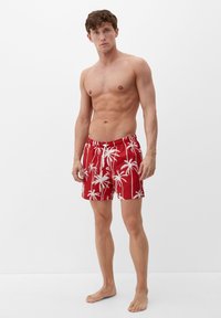 s.Oliver MIT ALLOVER-PRINT - Badeshorts - preiselbeere