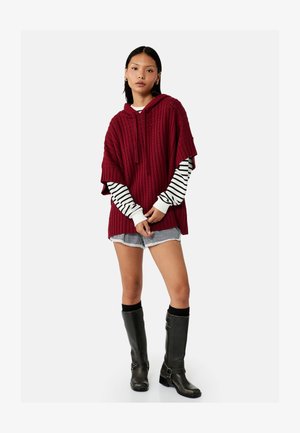 Koton, OVERSIZE PONCHO - Poncho - bordeaux