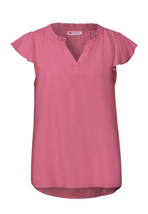 Street One, BLUSENSHIRT MIT SPLIT NECK UND VOLANT-ÄRMELN - Blouse - blush berry