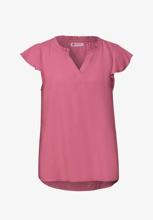 Street One, BLUSENSHIRT MIT SPLIT NECK UND VOLANT-ÄRMELN - Bluse - blush berry