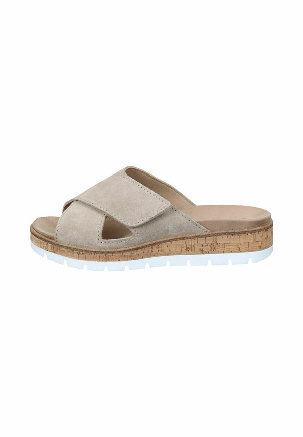 Pantolette flach - beige