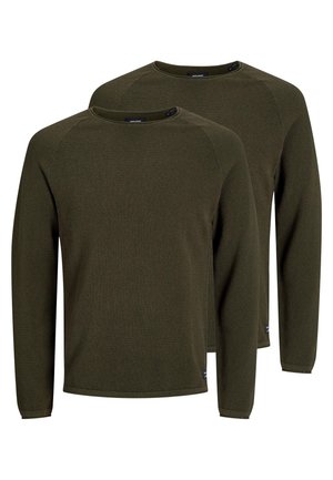 2 PACK - Striktrøje - olive night melange
