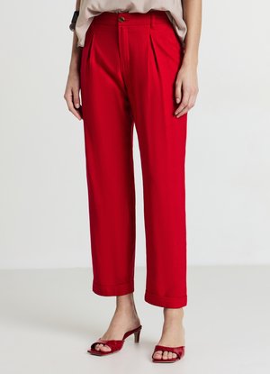 TASCHE ALLA FRANCESE MISTO - Pantaloni - rosso