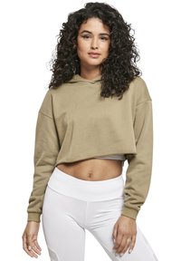 Urban Classics - LADIES OVERSIZED CROPPED HOODY - Hoodie - khaki Miniatuurafbeelding 1