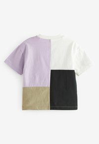 Next SHORT SLEEVE COLOURBLOCK REGULAR FIT - Triko s potiskem - black lilac purple
