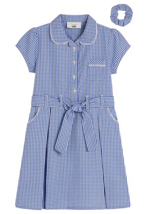 GINGHAM BOW - Vestido camisero - blue