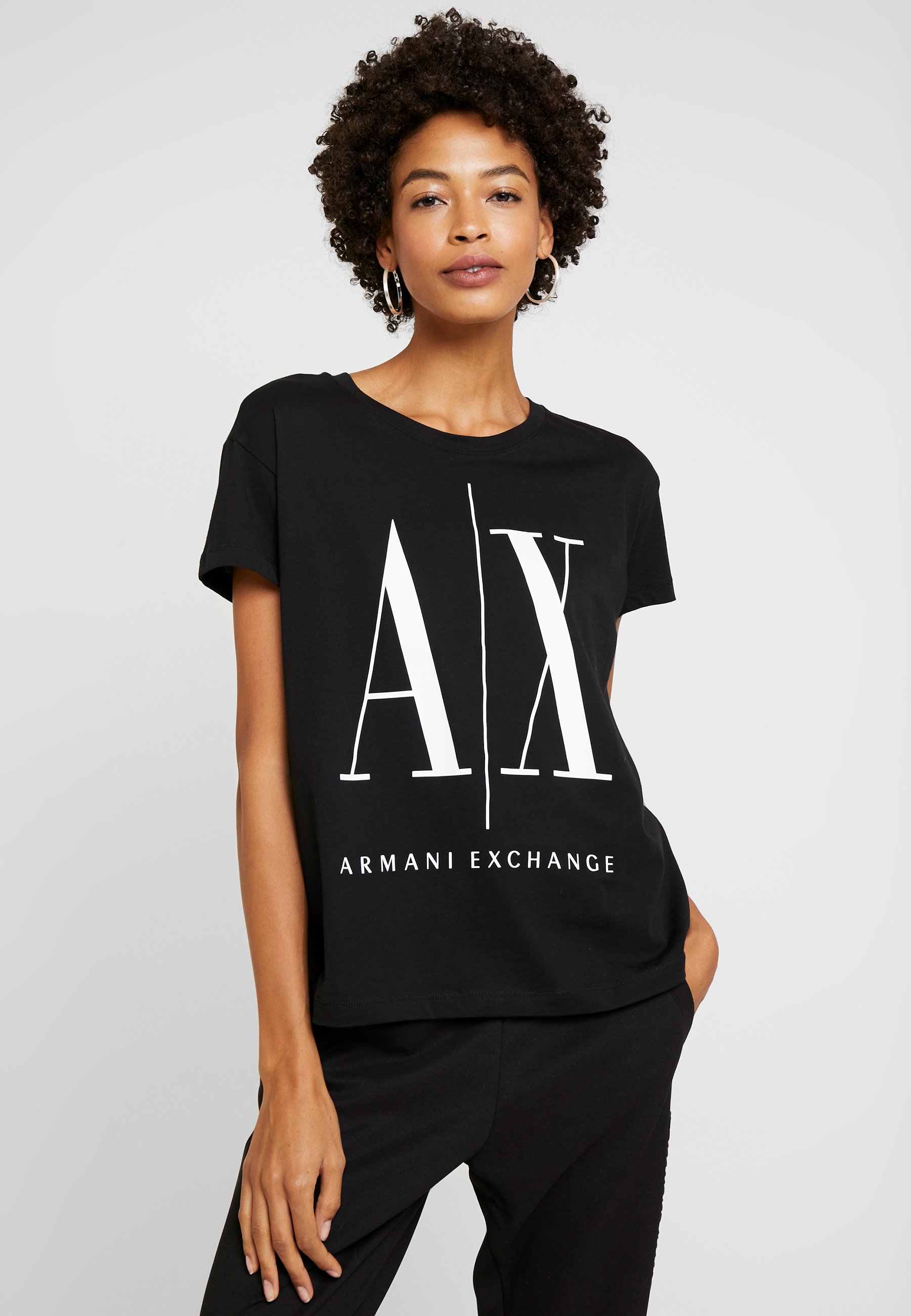 Armani Exchange Print T-shirt - black - Zalando