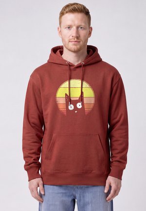 watapparel, SUNSET CAT UNISEX - Hoodie - earthy red