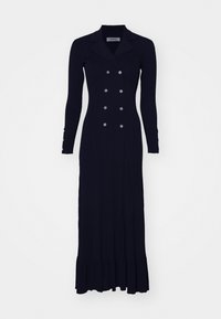 ROBE MIDI LOOK MANTEAU - Stickad klänning - marine