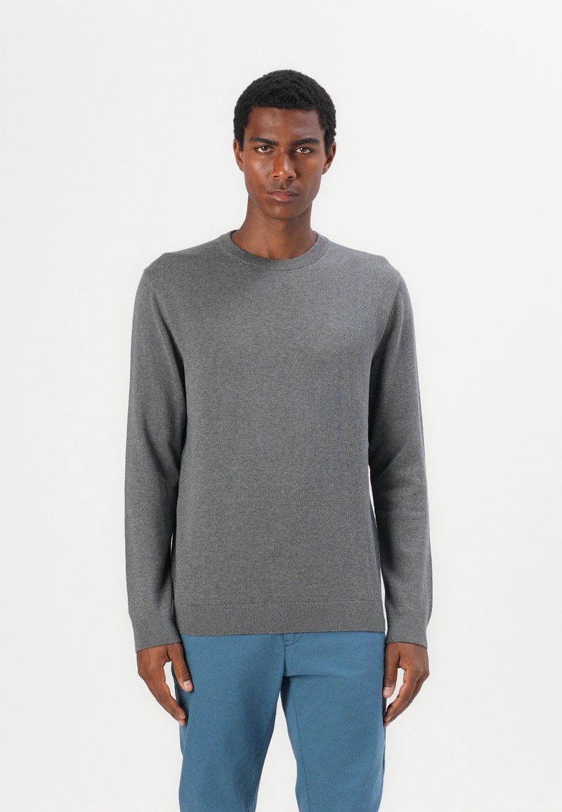 TOM TAILOR BASIC CREWNECK - Strickpullover - classic dark grey melange