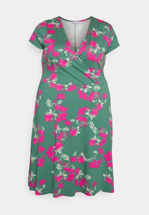 Kjole - dark green - pink