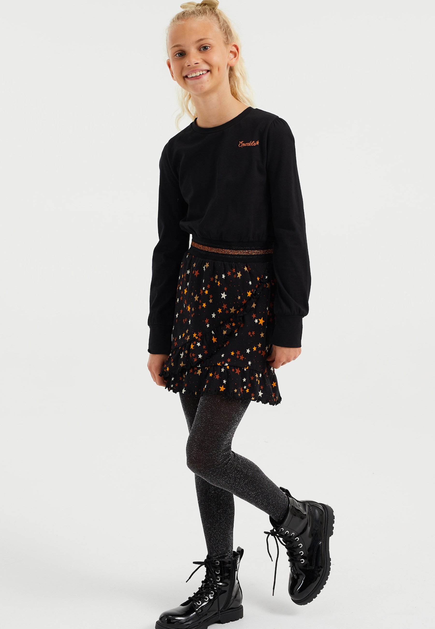 WE Fashion WE FASHION MEISJES MET DESSIN - Jurk - black/zwart - Zalando.nl