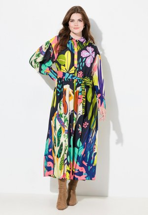 Ulla Popken LONG SLEEVE    - Vestido camisero - black