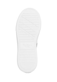 Bijela gumena potkoljenica s teksturiranom površinom koja ima dijagonalne i horizontalne žljebove; utisnuta marka vidljiva u središtu.