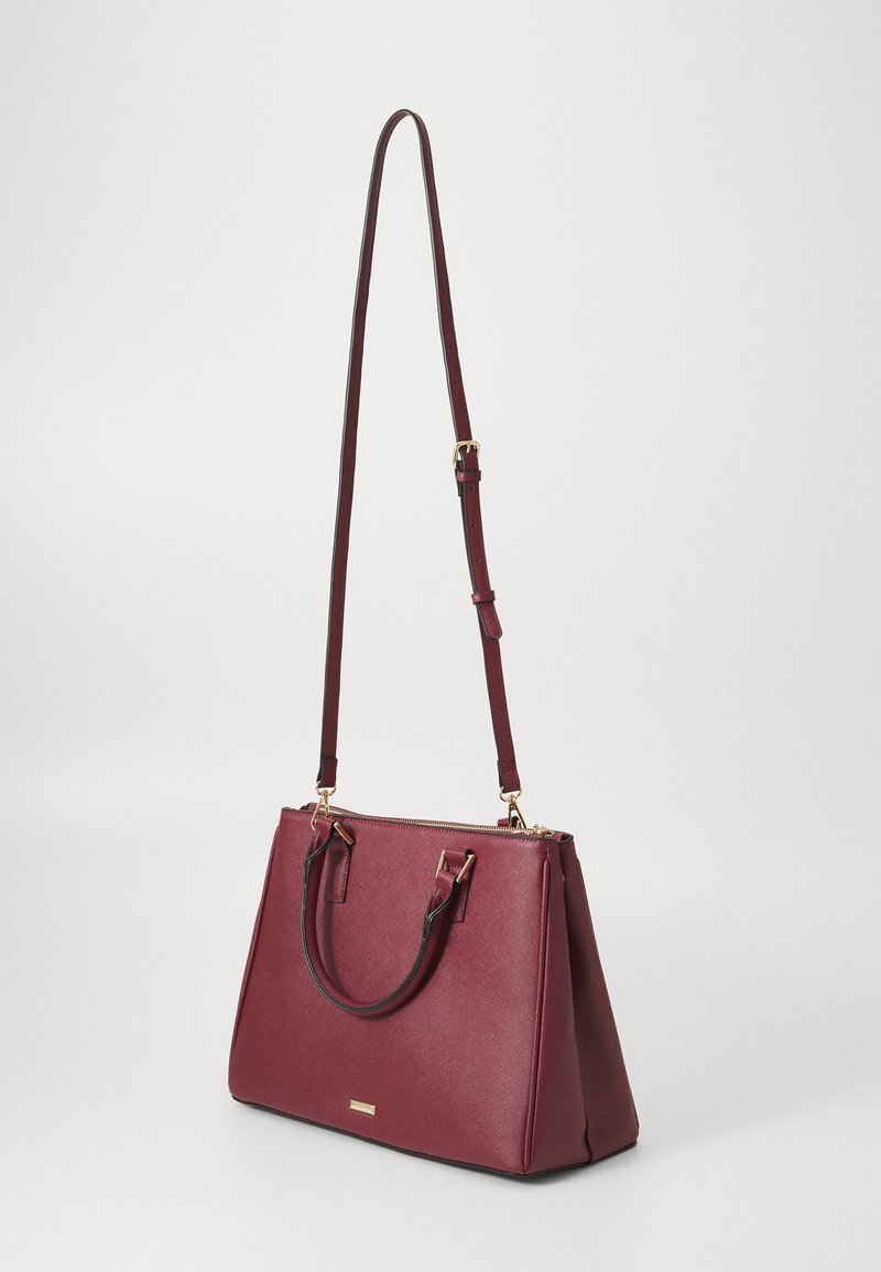 Sac à Main Vintage Style Malette En Simili Cuir Bordeau - 35 Cm De Large - Très Bon état