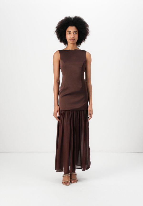 KARLA DROPPED WAIST MAXI DRESS - Occasion wear - chocolate
