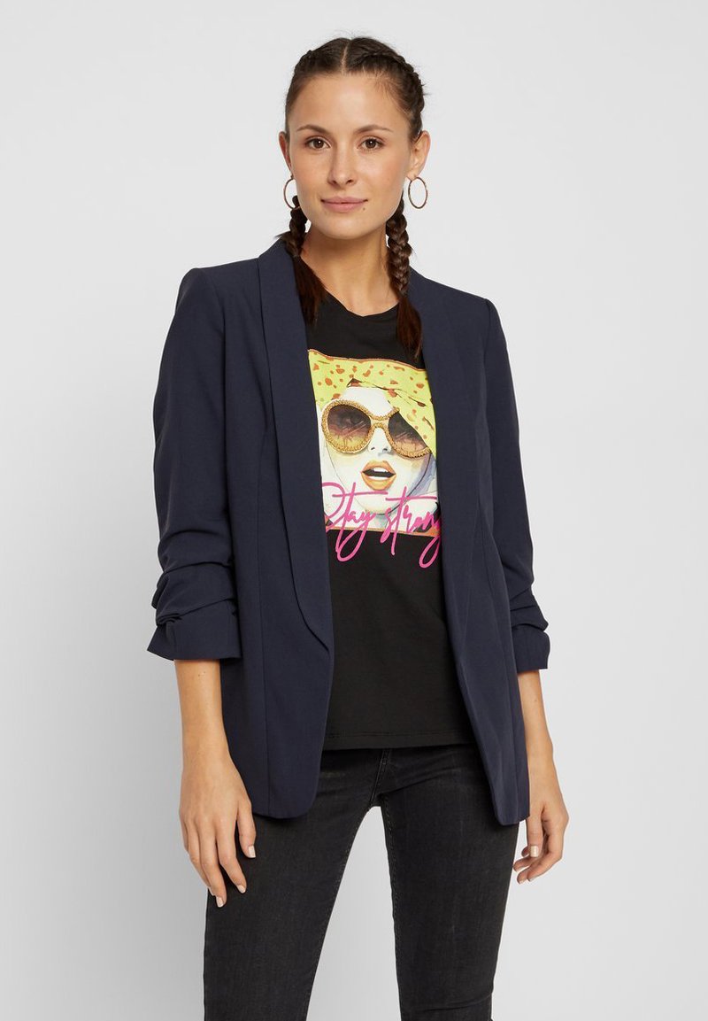 Pieces Blazer Imprimé PCBOSELLA Femme – Manches 3/4, Coupe Moderne, Polyvalent Printemps-Été-Automne