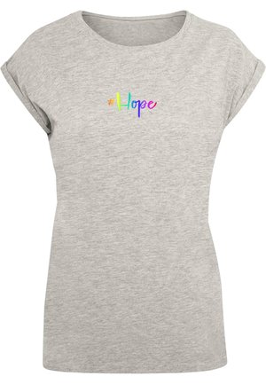 Merchcode, HOPE RAINBOW EXTENDED SHOULDER  - T-shirt z nadrukiem