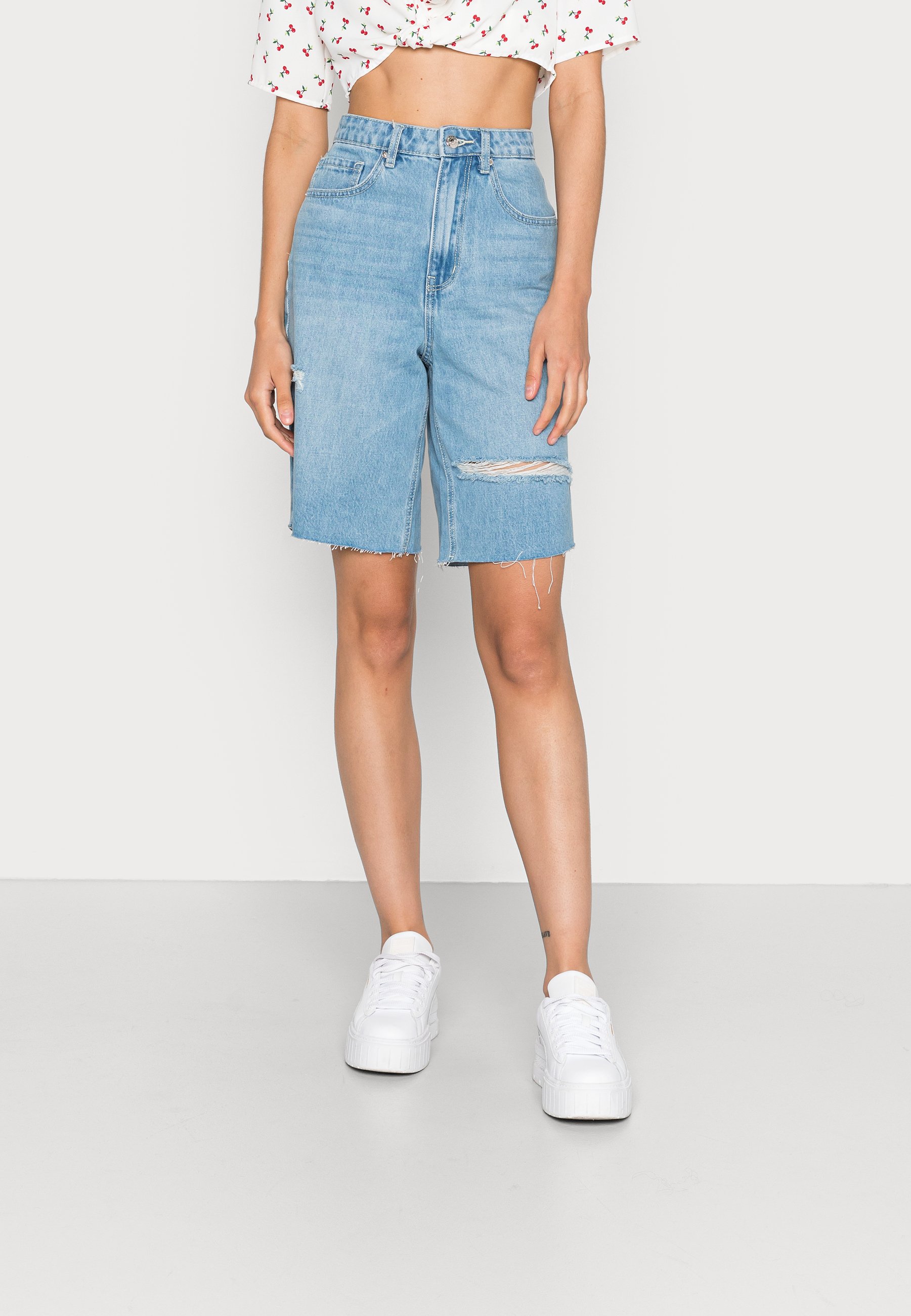 Vero Moda Vmrebecca Long Denim Denim Shorts - Women - Blue - Size S
