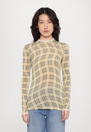 Rabanne Tops ar garām piedurknēm - green/yellow/cream