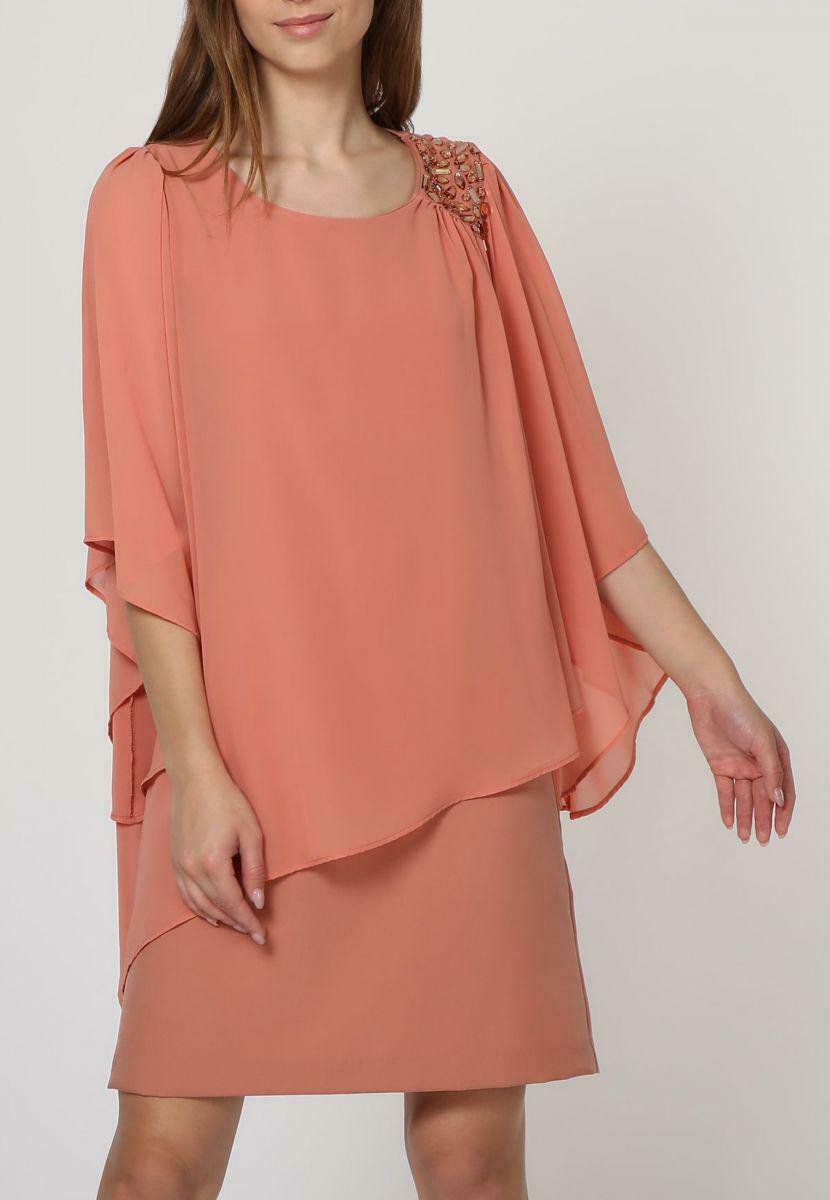 ANANY CON PEDRERÍA - Vestido de cóctel - salmon/salmón - Zalando.es