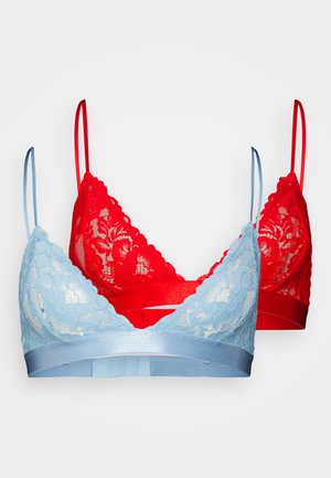 Weekday GIGI LACE BRALETTE 2 PACK - Triangel BH - red/light blue