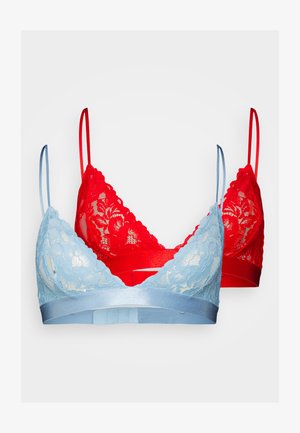Weekday GIGI LACE BRALETTE 2 PACK - Reggiseno a triangolo - red/light blue