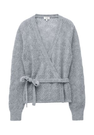 & OTHER STORIES, & OTHER STORIES MOHAIR-BLEND POINTELLE CARDIGAN - Gilet - grey