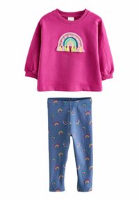 Next SET - REGULAR FIT - Legíny - kalhoty  - pink rainbow applique