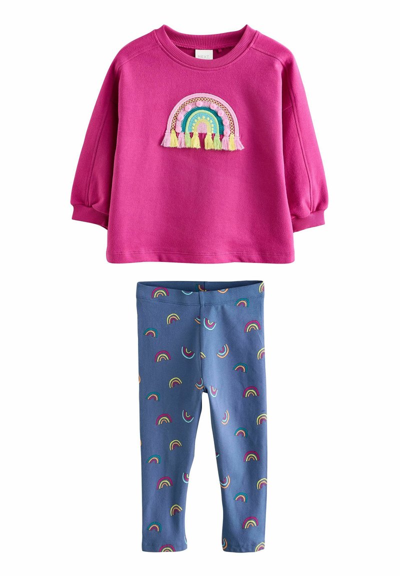 Next SET - REGULAR FIT - Legíny - kalhoty  - pink rainbow applique