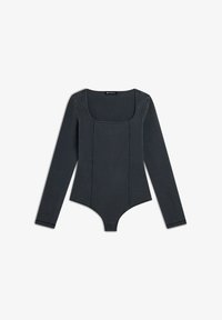 Vybráno, medium grey denim black seams