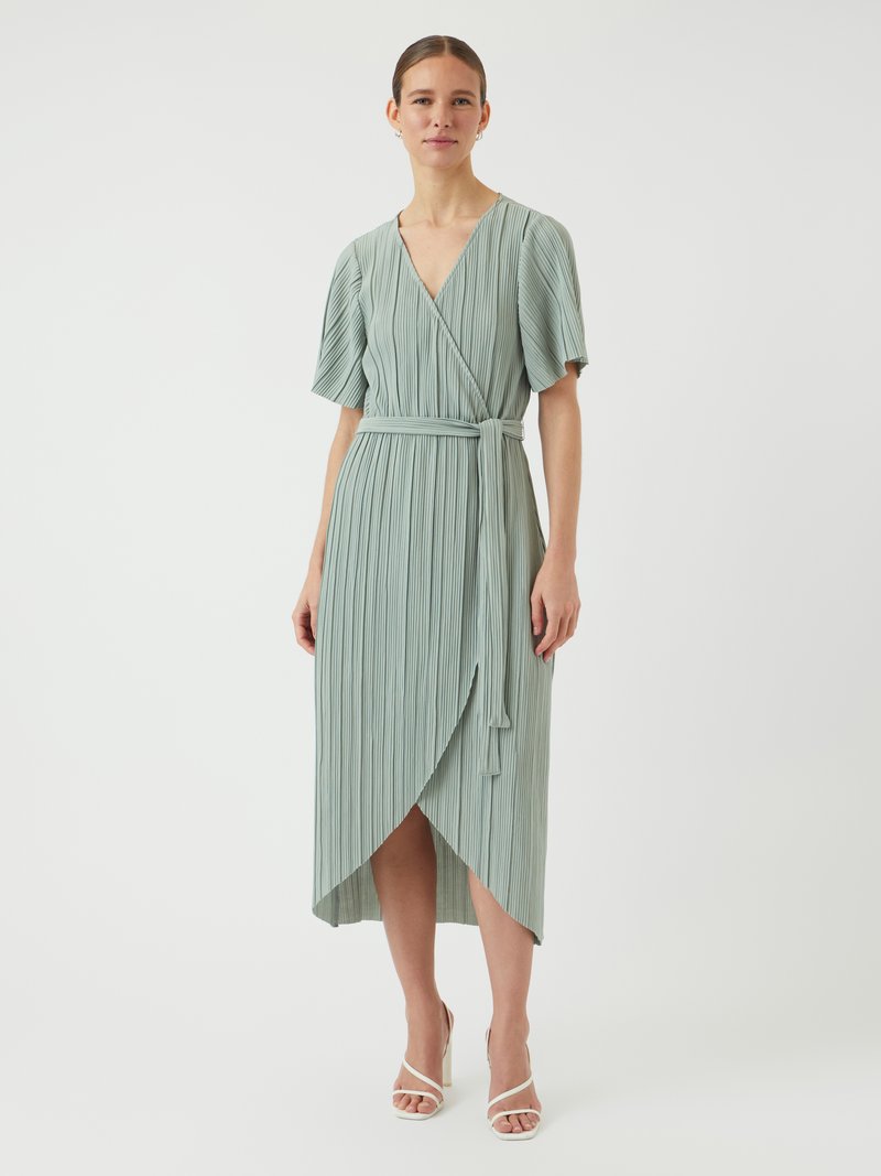 flowy black dresses Olivia Plisse Pleated Wrap Midi Dress main image 0