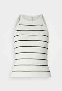 ONLGEMMA SCALLOP STRIPE O NECK  - Débardeur - cloud dancer/black