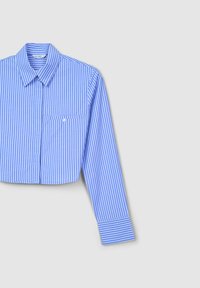 Calliope CROP A RIGHE - Camicia - var celeste