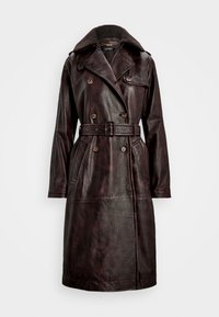 BELTED BURNISHED LAMBSKIN TRENCH COAT - Trentšmantel - deep mahogany