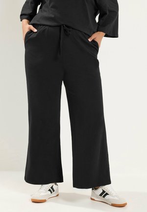 Yours Clothing, PLUS SIZE WIDE LEG TROUSERS - Trousers - black