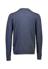 Lindbergh V-NECK POLO - Långärmad tröja - dk blue blend