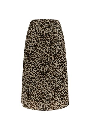 faina, MIT LEOPRINT - A-lijn rok - beige leo