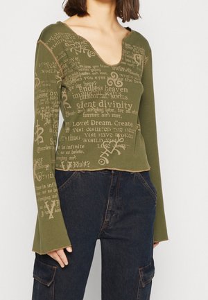 Langærmet T-shirt - khaki