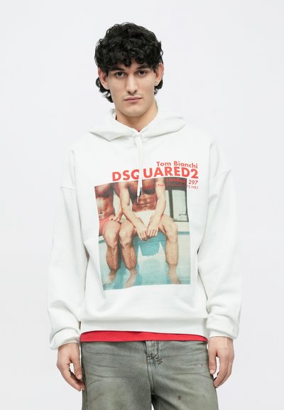 Dsquared2 RELAX FIT HOODIE - Melegítőfelső - white